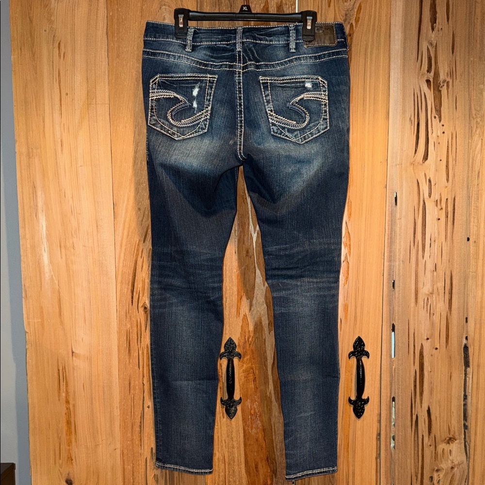 Silver Jeans boyfriend Dark Blue Skinny Jeans 31 29